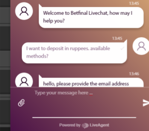Betfinal support
